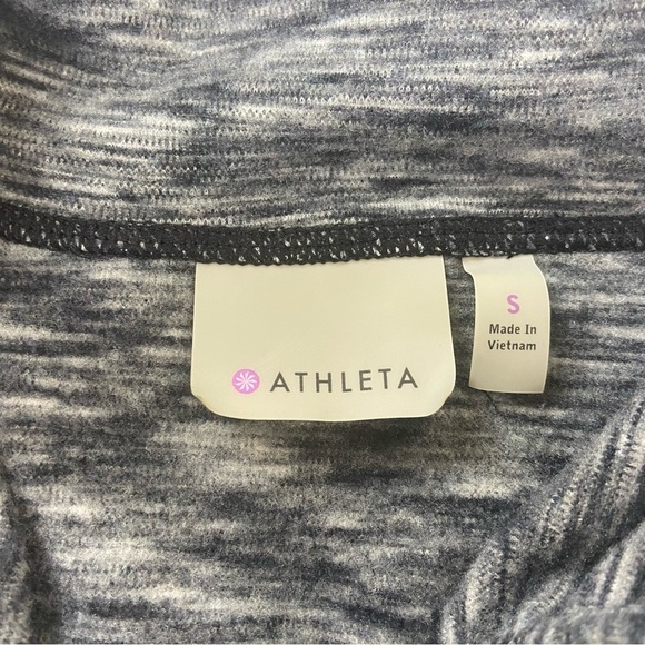 Athleta Pullover Coaster Sweatshirt Small Space Dye Funnel Neck Pockets Cozy - Picture 13 of 13